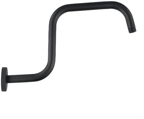 HEBEOT Duschkopfhalterung Edelstahl Duschkopf Wandmontage Silber Duschhalterung mit Verlängerung für Regenduschkopf (Schwarz)