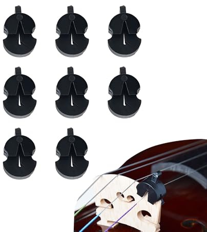 TUKEVA 8 Stk Violine Stumm Gummi geigendämpfer Geigen Gummi Stumm Violine Stumm Übungsschalldämpfer Geige Stumm Musikinstrumentenzubehör Geigenübungsdämpfer Gummi Schalldämpfer für Violine (Schwarz)