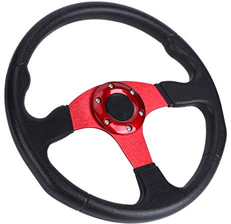 350 Mm/14 Zoll Rennwagen-Sportlenkrad Deep Dish 6 Universal-modifiziertes Zubehör-Lenkrad Lenkrad 350 Mm Flaches Driften (Rot)