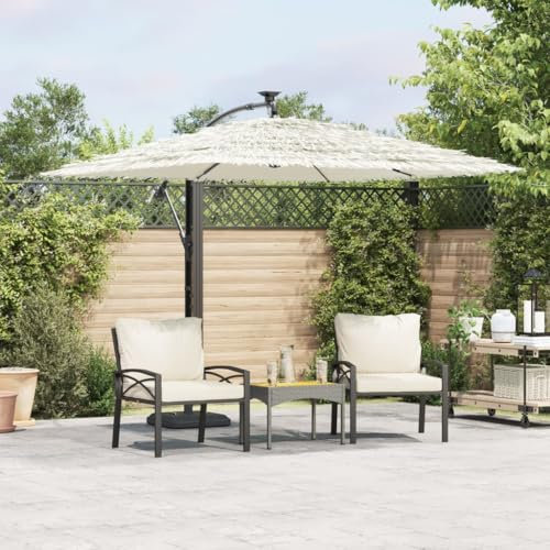 UJCHVHN Lawn & Garden Gartenschirm mit Stahlstange weiß 246x246x230cm Outdoor Living
