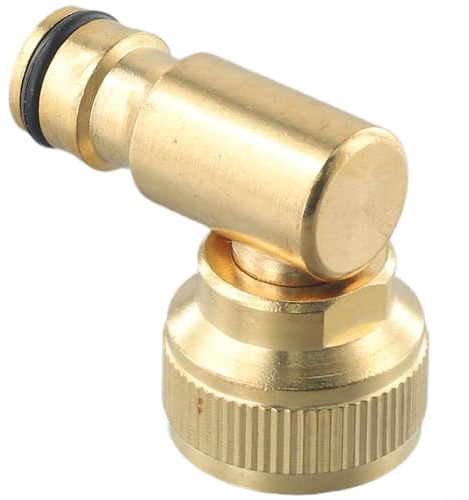 Gdfnmogo Brass Angled Tap Connector, Hose Reel Swivel Elbow Quick Connector for Hoselock 3/4in for BSP Female, for Hosereels and Outdoor Garden Taps