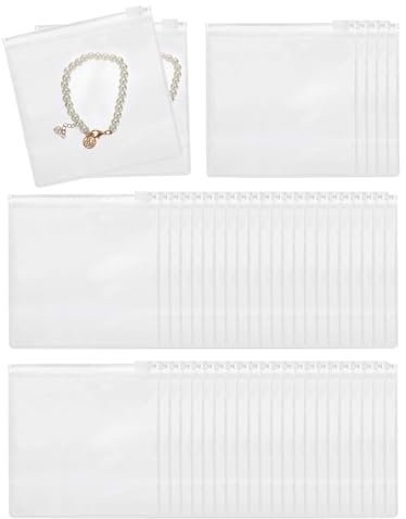 PATIKIL 50 Pz Borse per Gioielli Pvc 4.3 x 4.3 Pochette Trasparenti Zip | Gioielli Trasparenti, Anti Ossidazione, Auto Sigillanti, per Orecchini Collane Braccialetti Conservazione Viaggio
