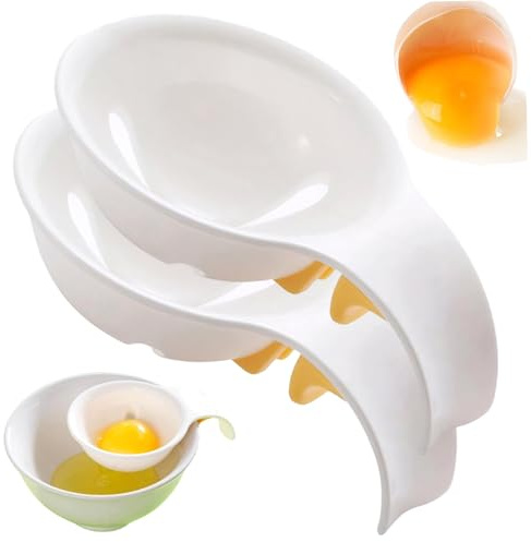 2 Stück Eiertrenner aus Kunststoff, Eigelb-Trenner, Basketballkorb-Form, Eiweiß-Trenner mit Griff, Eiersieb-Extraktor, Küchenhelfer, Eiweiß-Trenner, Eier-Trenner für Eigelb, Eier-Trenner, Ei-Yo