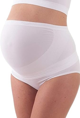 BELLISSIMA Calze e Intimo Moderskap Trosor med hög midja, elastiskt band med klack, tillverkad i Italien, Vit, L-XL