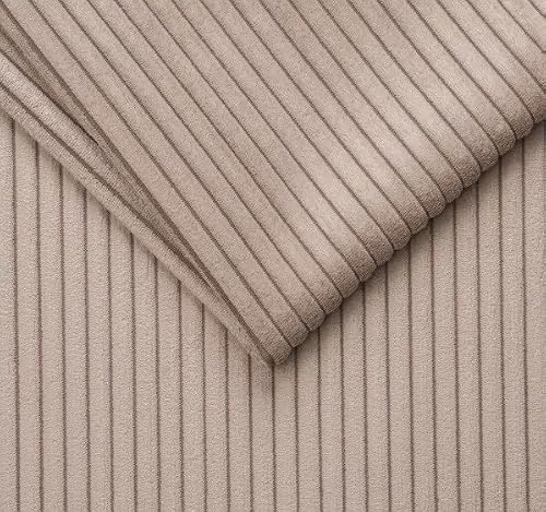 TAPHICEROS Cord Stoff, Beige, 100cm x 142cm, Meterware, Polsterstoff Material, Möbelstoff, Dicker Rippenstoff, Kord-Stoff, Bezugsstoff, Dekostoff für DIY Möbel Sofa Couch Kissenbezüge Kleidung