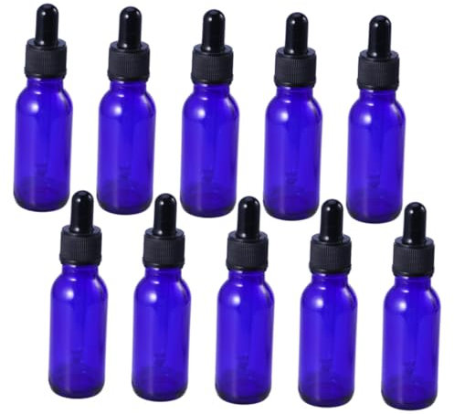 IWOWHERO Flacon Compte-Gouttes en Verre Rechargeable 10Pcs 20Ml pour Huiles Essentielles Bouteille Vide pour Flacon avec Pipette pour Soin Personnel