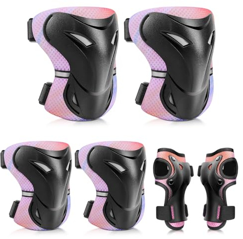 YooxArmor Knieschoner Kinder Schoner Inliner Kinder 6er Set für 3-13 Jahre | mit Ellenbogenschützer Handgelenkschoner,Schutzausrüstung Protektoren für Fahrrad Skateboard Rollschuhe