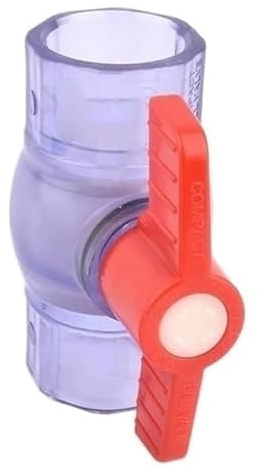 Clear Blue PVC Ball Valve for Aquarium Plumbing - 25-63mm Inner Diameter, Durable Fish Tank Fitting(50mm)