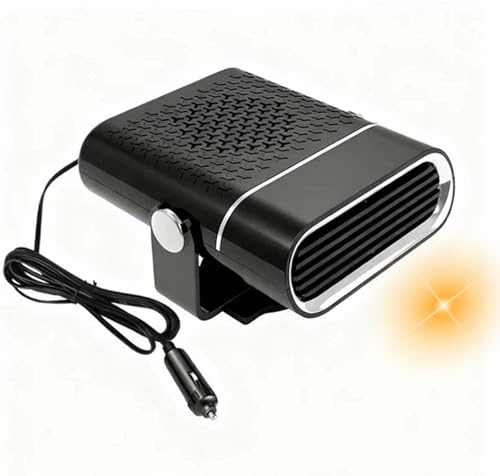 Car Heater, 12v Heater, Windshield Defroster And Defogger 2 In 1 Fast Heating/Cooling Automobile Demister Vehicle Fan Suitable For All Car (Black, 12V)