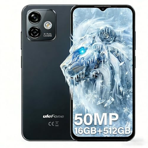 Ulefone Note 16 Pro (16Go+512Go) Smartphone 4G,Android 13 8-Core Telephone Portable Debloque 6.52HD+,50MP+8MP Camera 4400mAh Batteria 5G WiFi/Volte/GPS/OTG/2 Ans Garantie(Noir)
