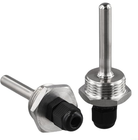 Jotekonoby Manicotto a immersione per sensore di temperatura, tubo di protezione per sonda con filettatura G3/4 in acciaio inossidabile 304, alloggiamento impermeabile per pannelli solari, acqua (8 x