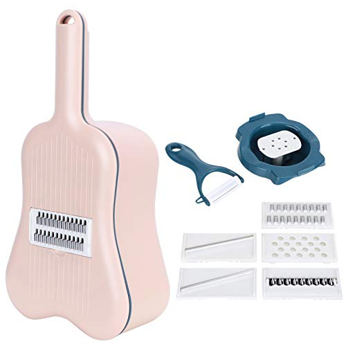 Juego de cortadores de verduras de 11 piezas, rallador triturador de acero inoxidable con cesta de drenaje, cortador de alimentos, utensilios de cocina para cocinar en casa y (Rosa polvorienta)