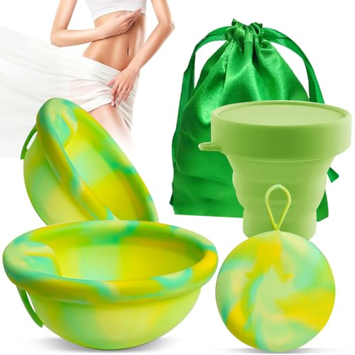 KBIBCK Set di dischi mestruali, disco mestruale con 2 dischi periodici di taglia S+L, sterilizzatore e borsa di stoccaggio, disco mestruale riutilizzabile per donne attive, sport, nuoto, intimità