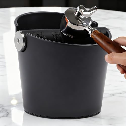 Abklopfbehälter für Siebträger Espresso-Abschlagbox Knock Box Kaffeesatz Abschlagbehälter mit Herausnehmbare Klopfstange, Kaffee Abklopfbehälter für Küche, Büro, Café und Bar,als Barista Zubehör
