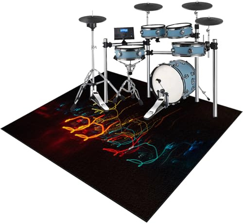 200 x 160 cm Schlagzeugteppich Schallschutzmatte Drum Teppich Schallschutz Teppich rutschfeste Trommelmatte für E Drum Schlagzeug Elektronisch Snare Teppich Drum Rug Schalldicht Trommel Teppiche