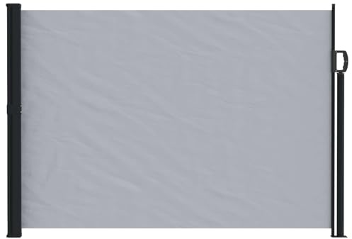 Kaorsrow Toldo lateral extensible gris 300 x 117 cm – Protección contra el viento y privacidad de poliéster con marco de acero robusto – Toldo enrollable para balcón, terraza y jardín