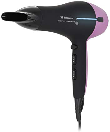 Orbegozo SE 2320 - Secador de pelo, 3 niveles de temperatura, 2 velocidades, pulsador aire frío, filtro extraíble, difusor y concentrador, 2200 W