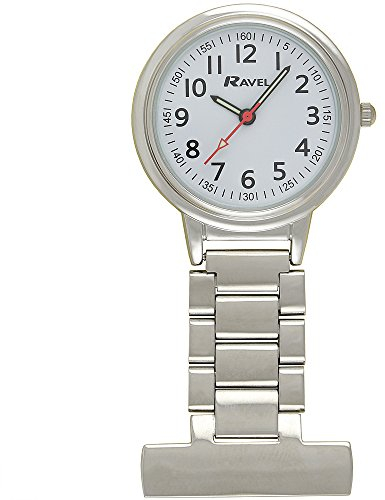 Ravel - Classic Easy Read Nurses Fob Watch - Analogue Quartz - R1101.10 - Silver Tone