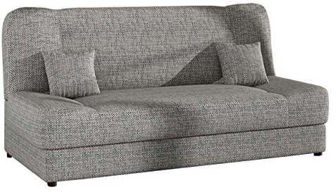 Mirjan24 Schlafsofa Jonas, Sofa mit Bettkasten und Schlaffunktion, Bettsofa, Dauerschläfer-Sofa, Schlafcouch, Materialmix, Couch vom Hersteller, Wohnlandschaft (Lawa 05)