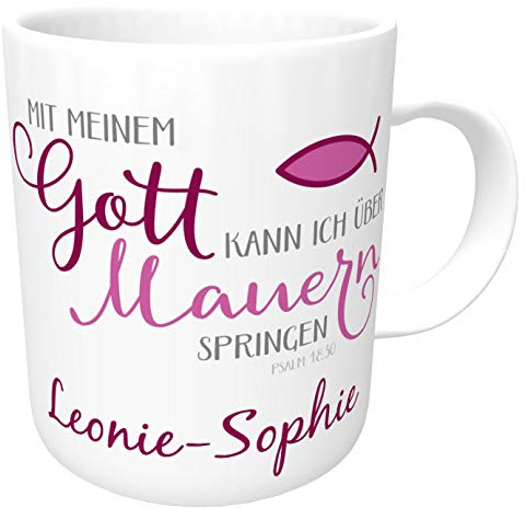 Kilala Tasse Konfirmation mit Namen und Spruch Geschenk Mädchen inkl.Geschenkverpackung (rosa)