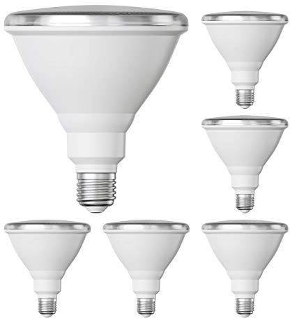 ledscom.de 6 Stück E27 LED Leuchtmittel, PAR38 kurzer Hals, warmweiß (2700 K), 15,7 W, 1152lm, 42°, Reflektorspiegel (silber)