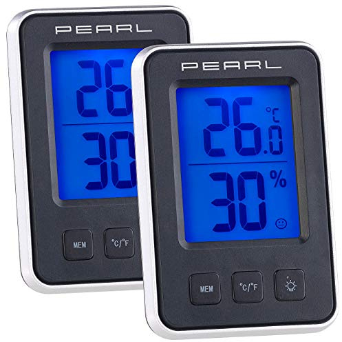 PEARL Raum-Thermometer Digital: 3er-Set digitale Thermometer/Hygrometer, Komfortanzeige, LCD-Display (Innenhygrometer, Raumtemperaturmessgerät, Min Max)