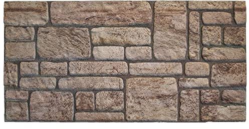 IZODEKOR 3D Steinoptik Fassadenverkleidung – 50x100 cm, 2 cm Dicke, Selbstklebende Styropor Wandpaneele für Innen und Außen, 1 Stück | Antike Spuren