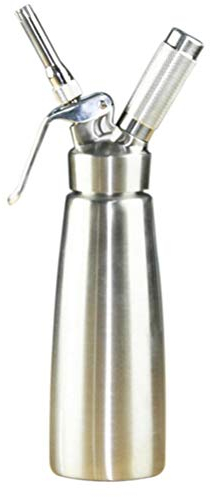 KUANDARM Sifón Cocina Espumas, Acero Inoxidable | Sifón de Nata + 3 boquillas Decorativas de Acero Inoxidable | Sifón de Crema Batida, para Hacer cremas, Helados y más, Silver