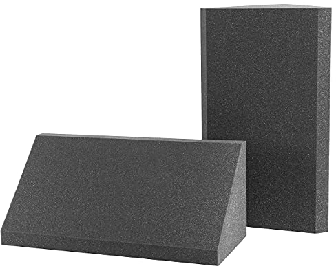 ACOUSPANEL Studio Pro Bass Trap Absorber, 2 Stück, 59x37x26cm, Unkomprimiert, Hochabsorbierender Akustikschaum für niedrige Frequenzen, Farbe Anthrazitgrau