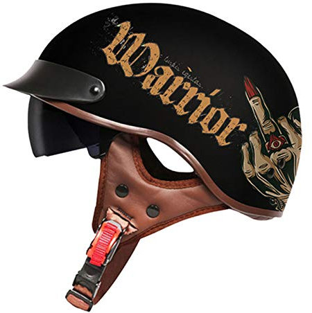 GAOZHE retrò Casco Scodella,Caschi Motorino Vintage Portatile Mezzi Caschi Jet, Casco Jet Moto Aperto Scooter ECE Omologato Donna Uomo con Visiera Parasole