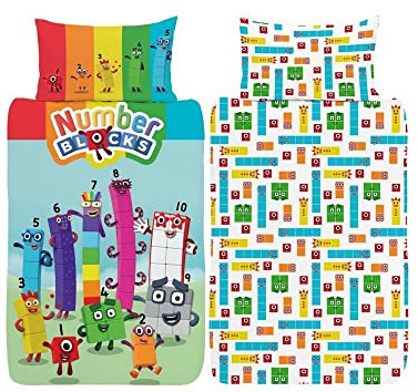 Numberblocks Single Duvet Cover - Official Reversible Bedding Set - Polycotton
