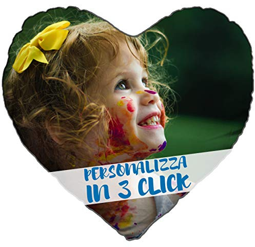 My Custom Style Cuscino Cuore 40, Poliestere, Personalizzato Online, Fullprint