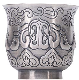 XXSC-ZC Sterling Silver Wine Glass, Liqueur Sherry Liqueur Whiskey Glass, Small-Capacity Household Wine Glass, Hand-Carved Spirit Glass