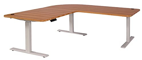 Mendler Tischplatte HWC-D40 für Eck-Schreibtisch, Schreibtischplatte, 90° MVG-Zertifiziert - eichefarben
