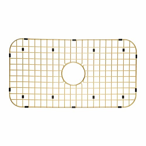 Starstar Sinks Protector Matte Gold 304 Stainless Steel Kitchen Sink Bottom Grid, Rack (26 L x 14-3/8 W)