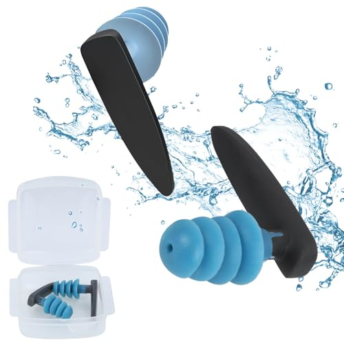 Tappi per Le Orecchie da Nuoto,Tappi orecchie piscina, Tappi per Le Orecchie in Silicone riutilizzabili Impermeabili per Il Bagno Doccia Nuoto Surf e Altri Sport Acquatici