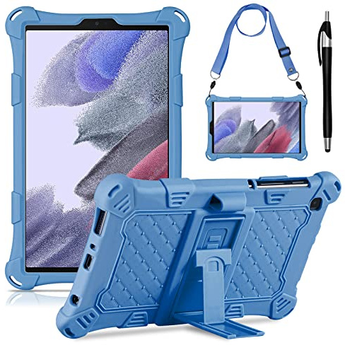 KATUMO Kinder Hülle für Samsung Galaxy Tab A7 Lite 8.7 Zoll 2021 SM T220 Schutzhülle Silikon mit Schultergurt und Stylus Pen Bunt Cover Tablet A7 Lite
