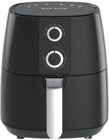 Max Star Freidora de Aire sin Aceite 3.8L Control de Temperatura 1450W Sin Aceite Ajuste de Temperatura Apagado Automático Comidas Sanas Dieteticas y Saludables
