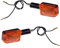 ItalyRacing Blinker MINI UNIVERSAL KLEINE Paar orange und schwarz BA9S (12V 23W)