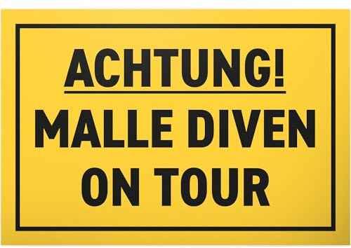 DankeDir! Malle Diven on Tour - Schild Kunststoff 30 x 20 cm - JGA Party Requiste Alkohol Geschenk - Spruch lustig Partydeko Geburtstagsgeschenk Bauchladen Geschenkidee Frauen Mallorca Malle