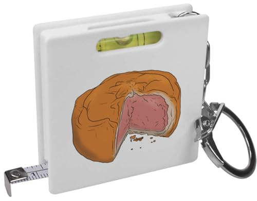 Azeeda 'Pork Pie' Keyring Tape Measure (KM00030932) | Mini Measuring Tool / Spirit Level for DIY, Work, Bags and Keys