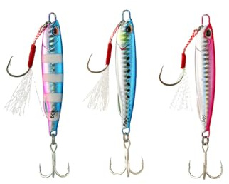 Comcapy 3 pièces/Ensemble métal coulé Jig cuillère Japen 10/15/20/30/40/50g Rivage coulée gabarits Poisson Bar de mer leurre de pêche appâts artificiels attirail (Color : 9, Size : 40g)