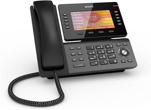 Snom D865 IP Telefon, SIP Tischtelefon, 5 IPS-Farbdisplay 1280×720 Pixel, WiFi & Bluetooth & NFC, 10 SmartLabel-Tasten, 12 SIP-Konten, Hörgerätekompatibel, Gunmetal, 00004536