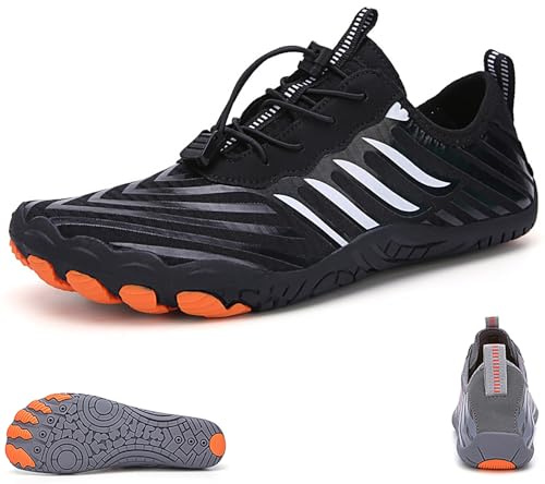BareStep Active Shoes Men, Bareway Minimalist Shoe, Uomo Donna Slip On Scarpe Minimaliste Scarpe a Piedi Nudi (43,Black)