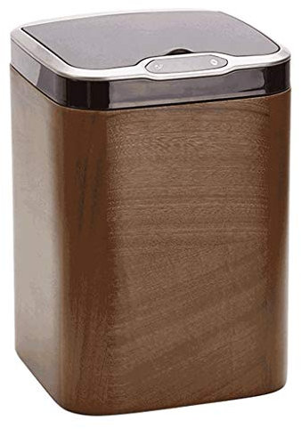 CULPRT Poubelle À Induction Intelligente Créative Canette de Poubelle Automatique 14L Avec Poubelle En Bois Massif Carré Couvercle, Parfaite Pour La Chambre À Coucher de La Chambre À Coucher