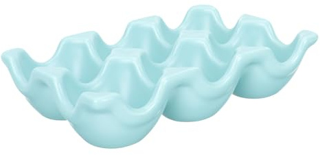 VINTORKY Huevera Diseño Resistente y Funcional 6 Rejillas de Cerámica para Almacenar Huevos en Refrigerador o Encimera de Cocina