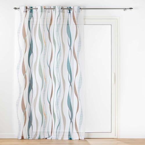 Douceur d'Intérieur, tenda trasparente con occhielli (140 x 280 cm) Lisana, tulle sabbiato stampato