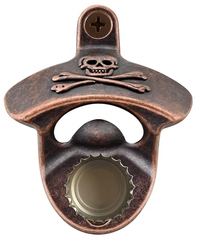 HAIICEN Magnetic Beer Bottle Opener Wall Mounted Vintage Stainless Skull
