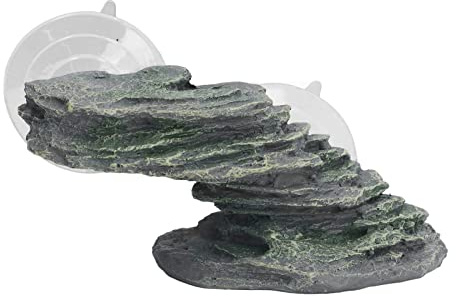 BYERZ Felsen für Reptilien, dekorative Leiter, nicht giftig für Training, Kletterplattform für Schildkröten, Aquarium Ornament mit Saugnapf für Aquarium