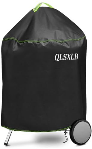 QLSXLB Wetterfest kugelgrill Abdeckhaube, Ø50x81cm, 420D Oxford Grillabdeckung, Gasgrill Abdeckplane, Wasserdicht, Reißfest, UV, Schutz Grill vor Verblassen, Schimmel und Rost